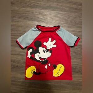 Mickey Mouse Red and Gray Jersey T-Shirt size 3T